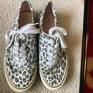 Leopard Print Lace-Up Sneakers